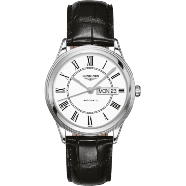 Flagship 38.5 Day Date Stainless Steel / White Roman / Strap