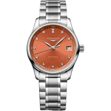 Master Collection Date 34 Stainless Steel / Orange - Diamond / Bracelet