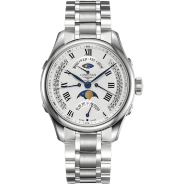 Master Collection 41 Retrograde Moonphase Stainless Steel / Silver-Roman / Bracelet