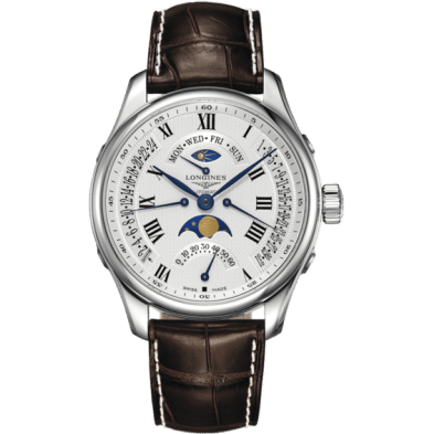 Master Collection 44 Retrograde Moonphase Stainless Steel / Silver-Roman / Alligator XL
