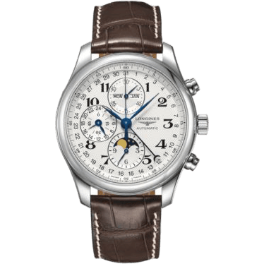 Master Collection 42 Chronograph Calendar Stainless Steel / Silver-Arabic / Alligator XL