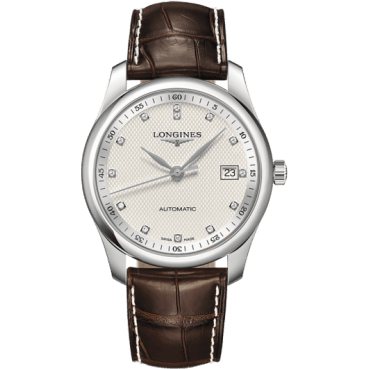 Master Collection 40 Date Stainless Steel / Silver-Diamond / Alligator