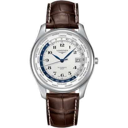 Master Collection 42 World Time Stainless Steel / Silver-Arabic / Alligatro XL
