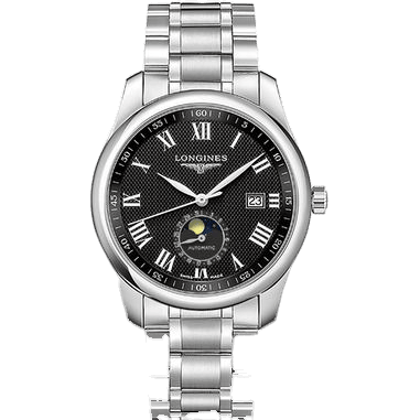 Master Collection 40 Moonphase Stainless Steel / Black-Roman / Bracelet
