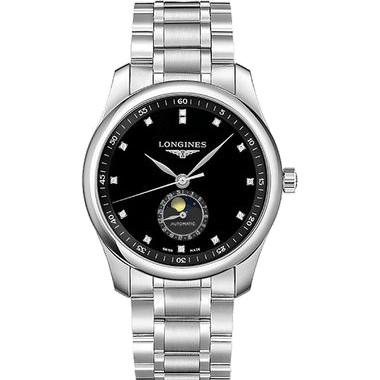 Master Collection 40 Moonphase Stainless Steel / Black-Diamond / Bracelet