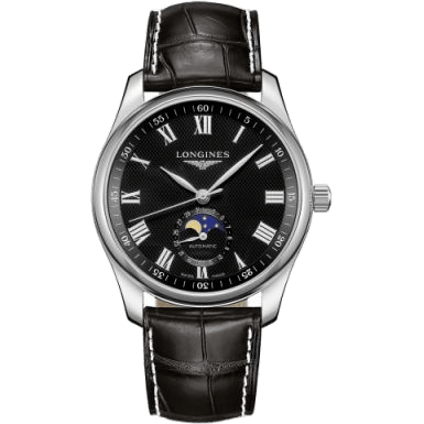Master Collection 42 Moonphase Stainless Steel / Black-Roman / Alligator XL