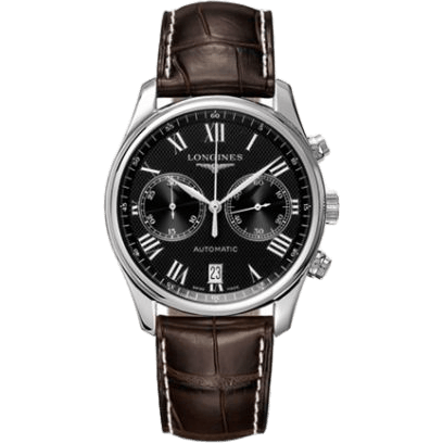 Master Collection Chronograph 40 Stainless Steel / Black - Roman / Strap