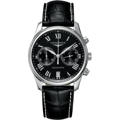 Master Collection Chronograph 40 Stainless Steel / Black - Roman / Strap