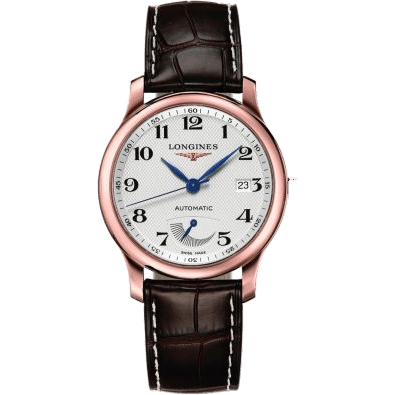 Master Collection 38.5mm Power Reserve Pink Gold / Silver-Arabic / Alligator