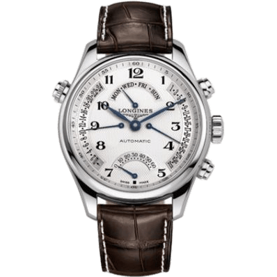Master Collection 44 Retrograde Stainless Steel / Silver-Arabic / Alligator XL