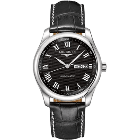 Master Collection 38.5 Day Date Stainless Steel / Black-Roman / Alligator