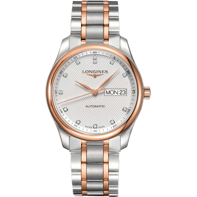 Master Collection 38.5 Day Date Stainless Steel / Pink Gold / Silver-Diamond / Bracelet