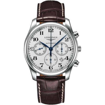 Master Collection 42 Chronograph Stainless Steel / Silver-Arabic / Alligator