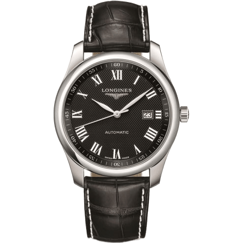 Master Collection 40 Date Stainless Steel / Black-Roman / Alligator