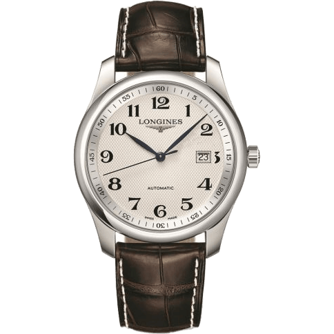 Master Collection 40 Date Stainless Steel / Silver-Arabic / Alligator