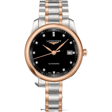 Master Collection 40 Date Stainless Steel / Pink Gold / Black-Diamond / Bracelet