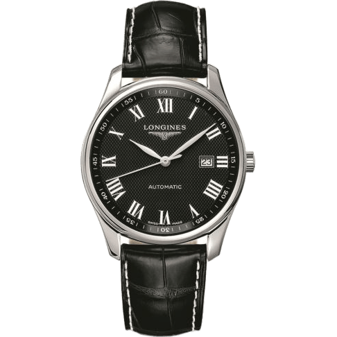 Master Collection 42 Date Stainless Steel / Black-Roman / Alligator