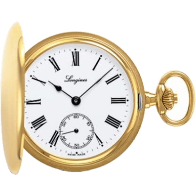 Pocket Watch Gold-Plated / White - Roman