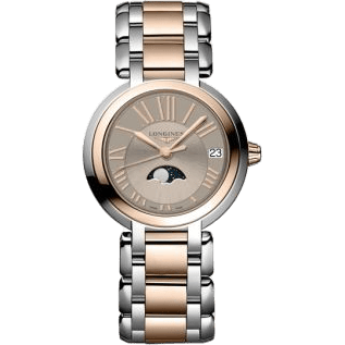 PrimaLuna 30.5 Quartz Moonphase Stainless Stee - Pink Gold / Taupe - Roman / Bracelet
