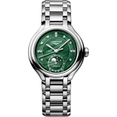 PrimaLuna 34 Automatic Moonphase Stainless Steel / Green MOP