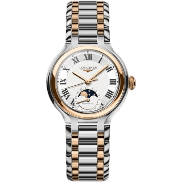 PrimaLuna 34 Automatic Moonphase Stainless Steel - Pink Gold / Silver - Roman / Bracelet