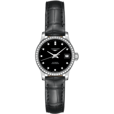 Record 26mm Stainless Steel / Diamond / Black-Diamond / Alligator