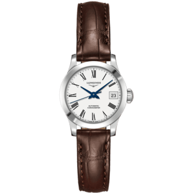 Record 26mm Stainless Steel / White-Roman / Alligator