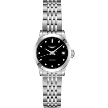 Record 26mm Stainless Steel / Black-Diamond / Bracelet