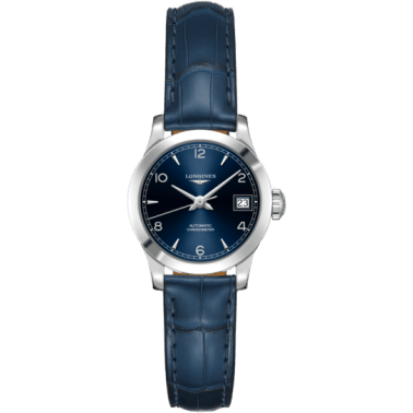 Record 26mm Stainless Steel / Blue-Arabic / Alligator