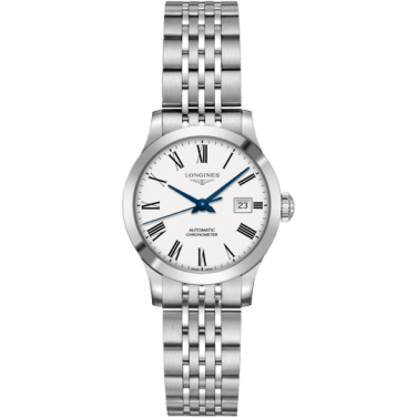 Record 30mm Stainless Steel / White Roman / Bracelet