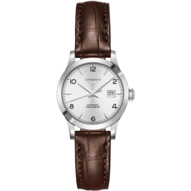 Record 30mm Stainless Steel / Silver-Arabic / Alligator