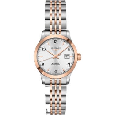 Record 30mm Stainless Steel / Pink Gold / Silver-Arabic / Bracelet