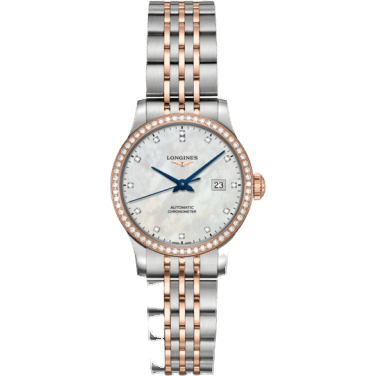 Record 30mm Stainless Steel / Pink Gold / Diamond / MOP-Diamond / Bracelet