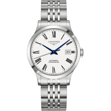 Record 38.5mm Stainless Steel / White-Roman / Bracelet