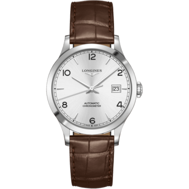 Record 38.5mm Stainless Steel / Silver-Arabic / Alligator