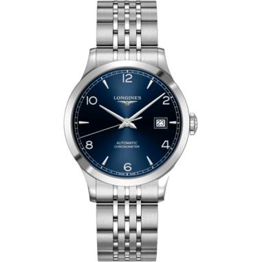 Record 38.5mm Stainless Steel / Blue-Arabic / Bracelet