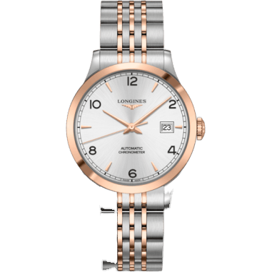 Record 38.5mm Stainless Steel / Pink Gold / Silver-Arabic / Bracelet