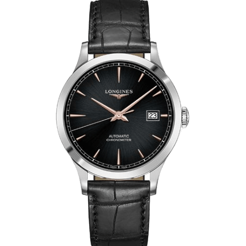 Record 40mm Stainless Steel / Black / Alligator / Russia