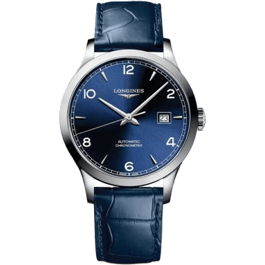 Record 40mm Stainless Steel / Blue-Arabic / Alligator