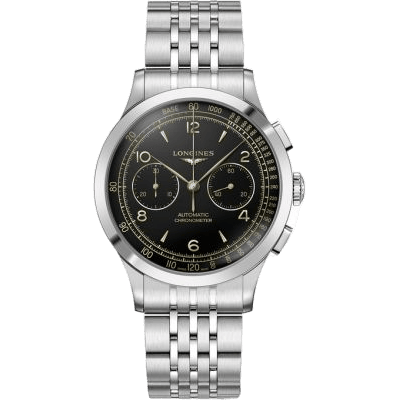 Record Heritage Chronograph Stainless Steel / Black / Bracelet