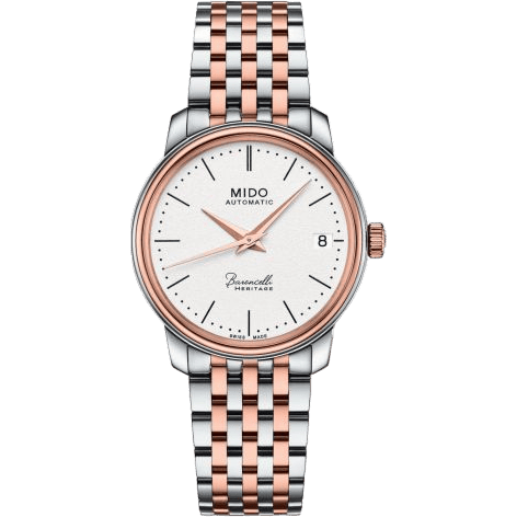 Baroncelli Heritage Lady Stainless Steel - Rose Gold / White / Bracelet