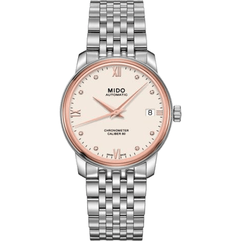 Baroncelli Chronometer Lady Stainless Steel / Rose Gold / Ivory / Bracelet