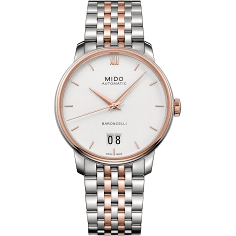 Baroncelli Big Date Stainless Steel - Rose Gold / White / Bracelet