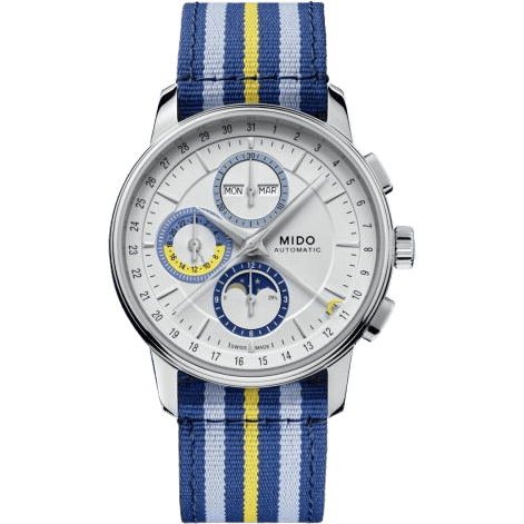Baroncelli Chronograph Moonphase Stainless Steel / Silver / NATO