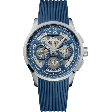 Multifort Chronograph Skeleton Stasinless Steel / Blue / Rubber