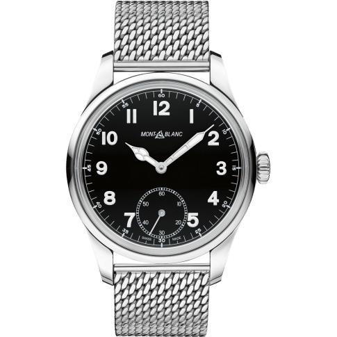 1858 Manual Small Second Stainless Steel / Black / Mesh