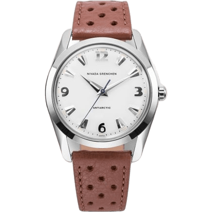 Antarctic 35 White - White Luminova / Stainless Steel / Brown Racing