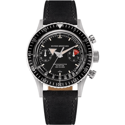Chronomaster Aviator Sea Diver Manual Stainless Steel / Black / Black Leather