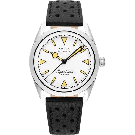 Super Antarctic White - Yellow Luminova / Stainless Steel / Black Racing