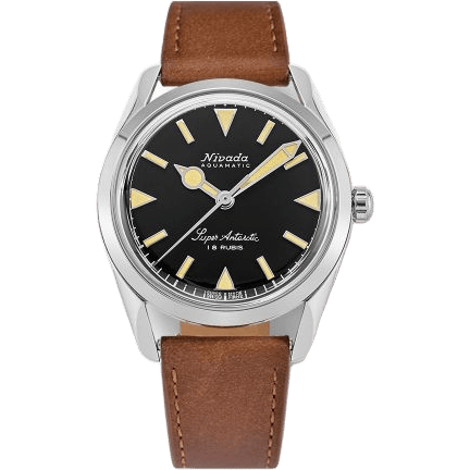 Super Antarctic 35 Black - Beige Luminova / Stainless Steel / Brown
